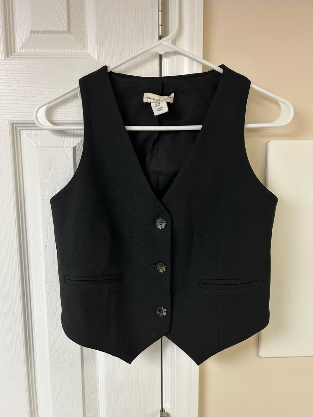 Cupcakes and Cashmere Black Button-Front Vest